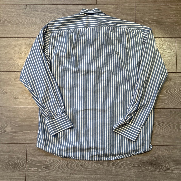 Lacoste Striped Preppy Office Alligator Logo Button-Down Dress Shirt - Picture 3 of 4